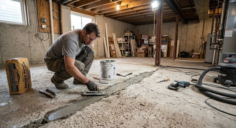 Cracked Basement Floor Repair in Tampa, FL